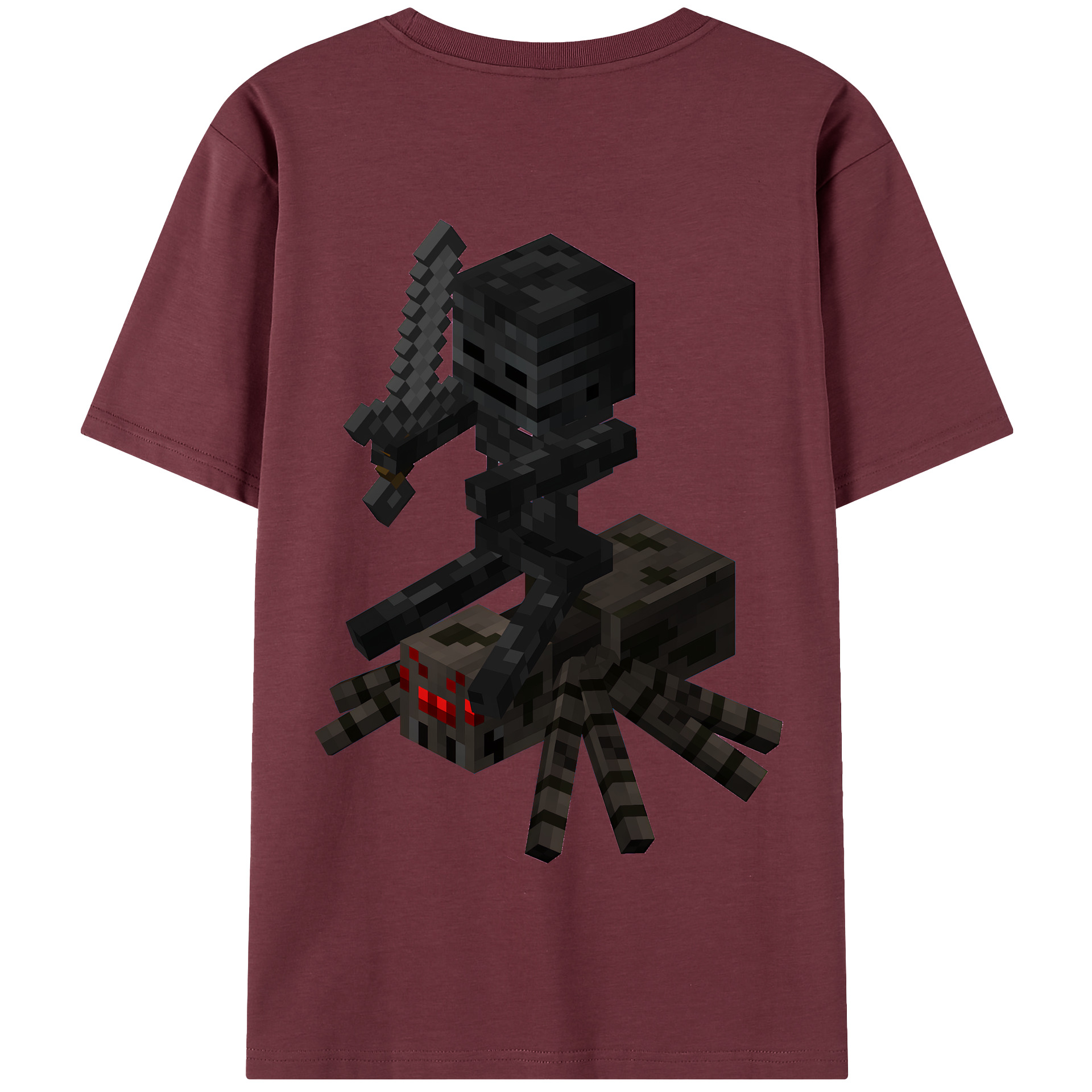 （画像用） マインクラフト ブロックの世界 Minecraft MC Block world 綿100％半袖Tシャツ（背面プリント）